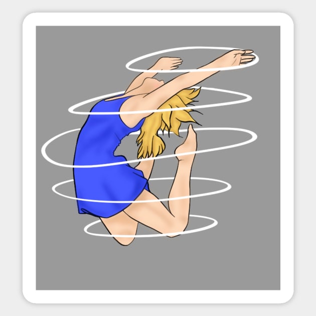 Swirls around a jumping girl Sticker by artsyreader